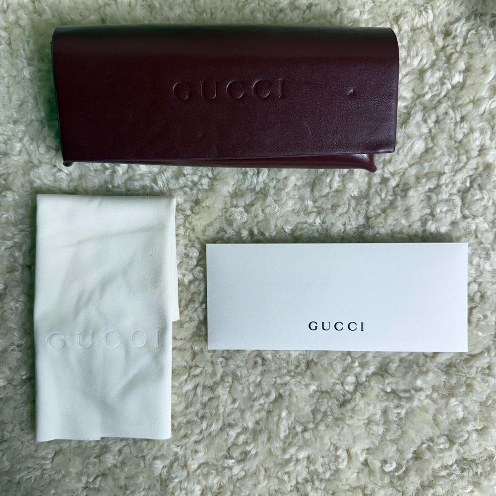 Gucci Maroon / wine Leather Eyewear Case
